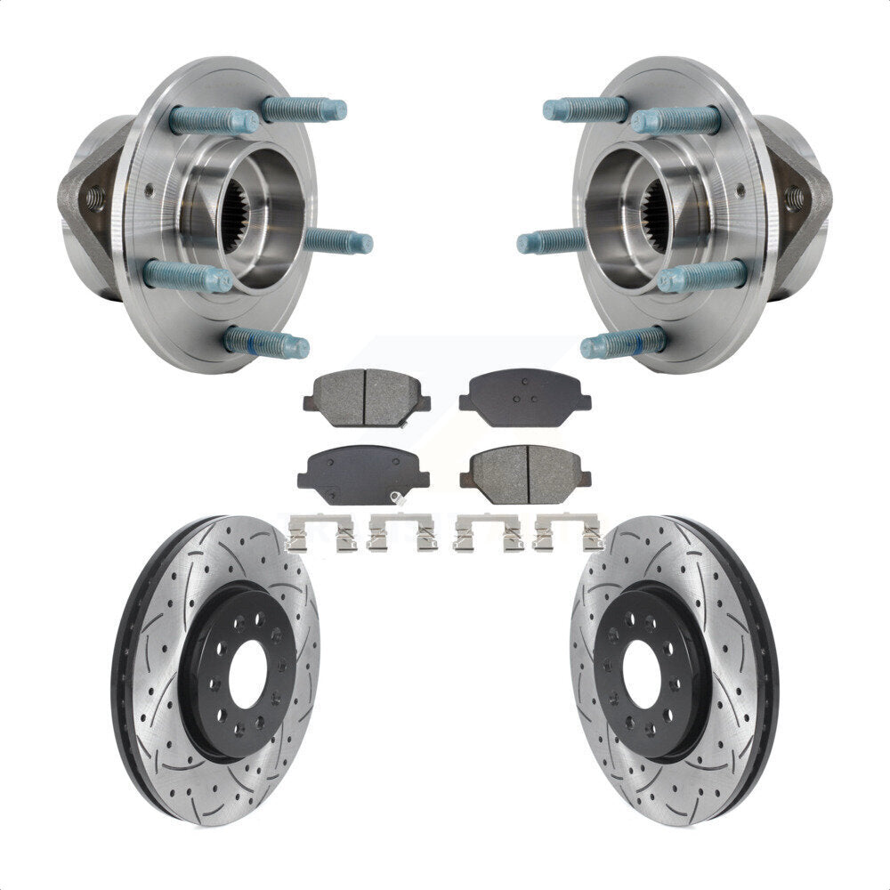 Kit de plaquettes de Rotor de frein, roulement de moyeu avant, fente de perçage, pour Chevrolet Equinox GM