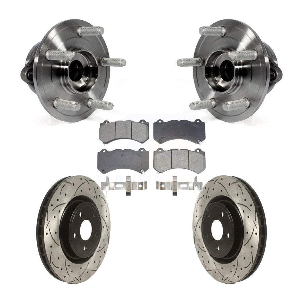 Kit de plaquettes de Rotor de frein, roulement de moyeu avant, fente percée, pour Jeep Grand Cherokee Dodg