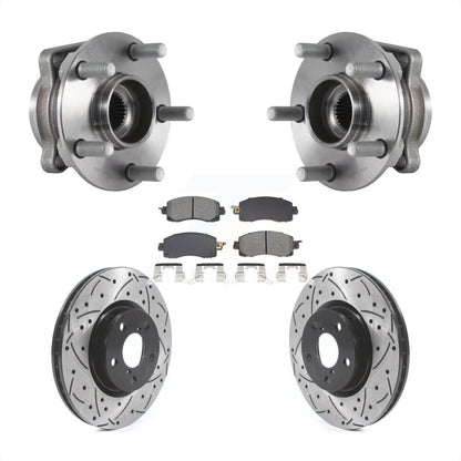 Ensemble de roulement de moyeu avant, Rotor de frein à fente percé et Kit de plaquettes pour Subaru Imprez