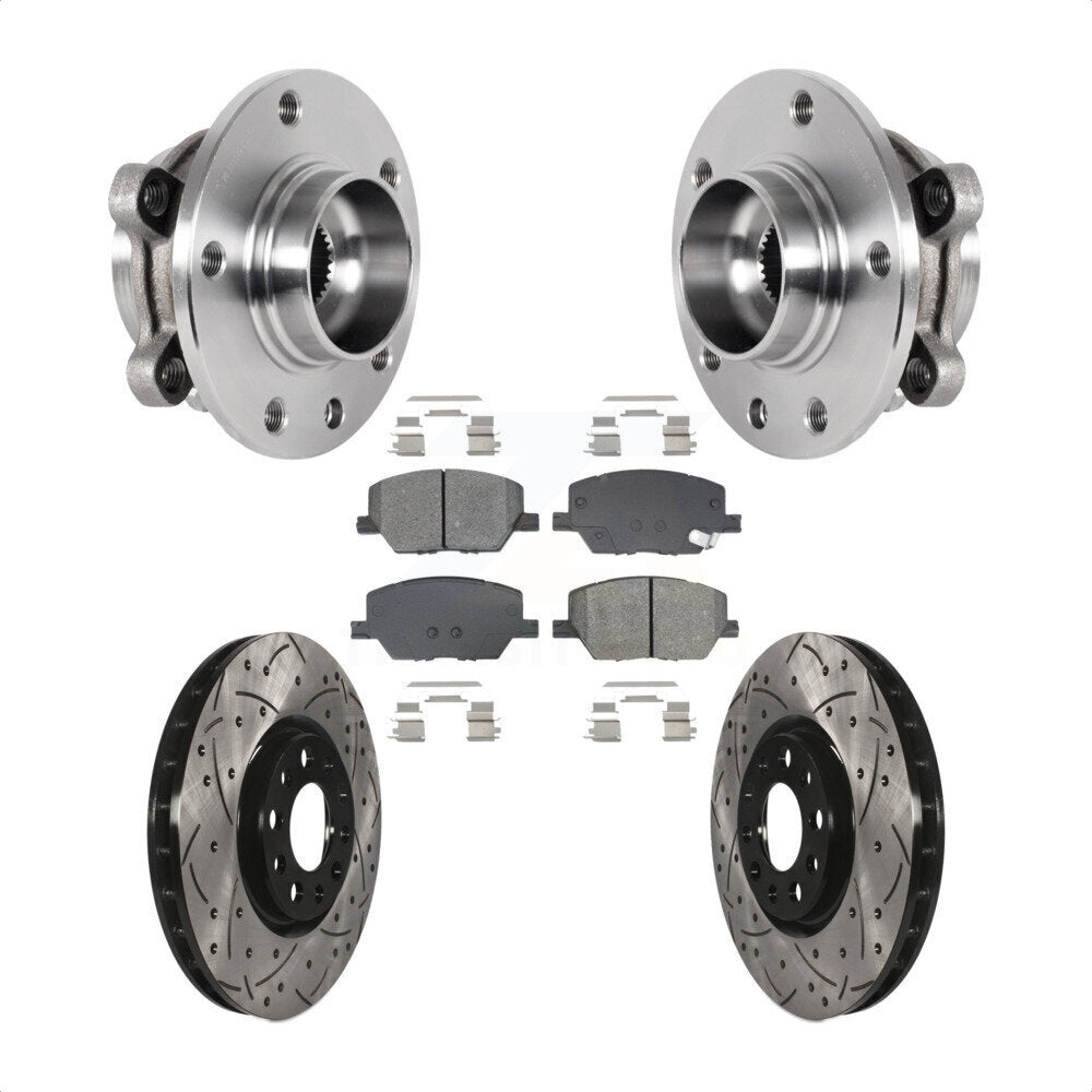 Kit de plaquettes de Rotor de frein, roulement de moyeu avant, fente de perçage, pour Jeep Compass Renegade Fia