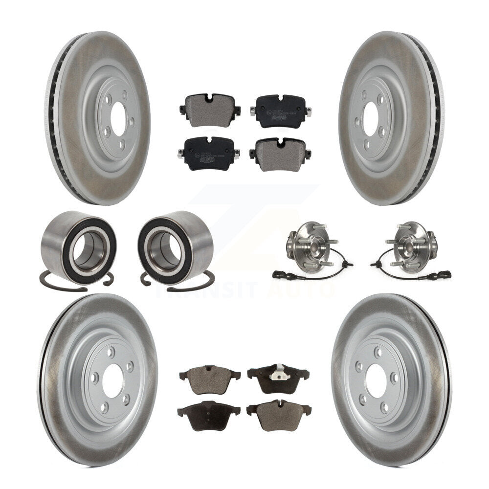 Kit de patins de rotor de frein à disque revêtu de roulement de moyeu avant et arrière (10 pièces) pour Jaguar X