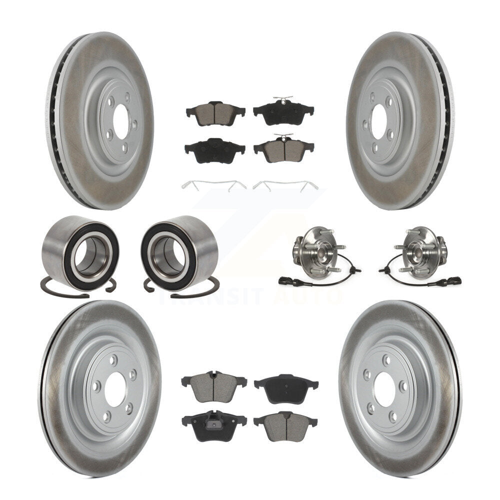 Kit de chaussures de plaquettes de Rotor de frein de manteau de roulement de moyeu avant et arrière (10 pièces) pour Jaguar XF XJ X