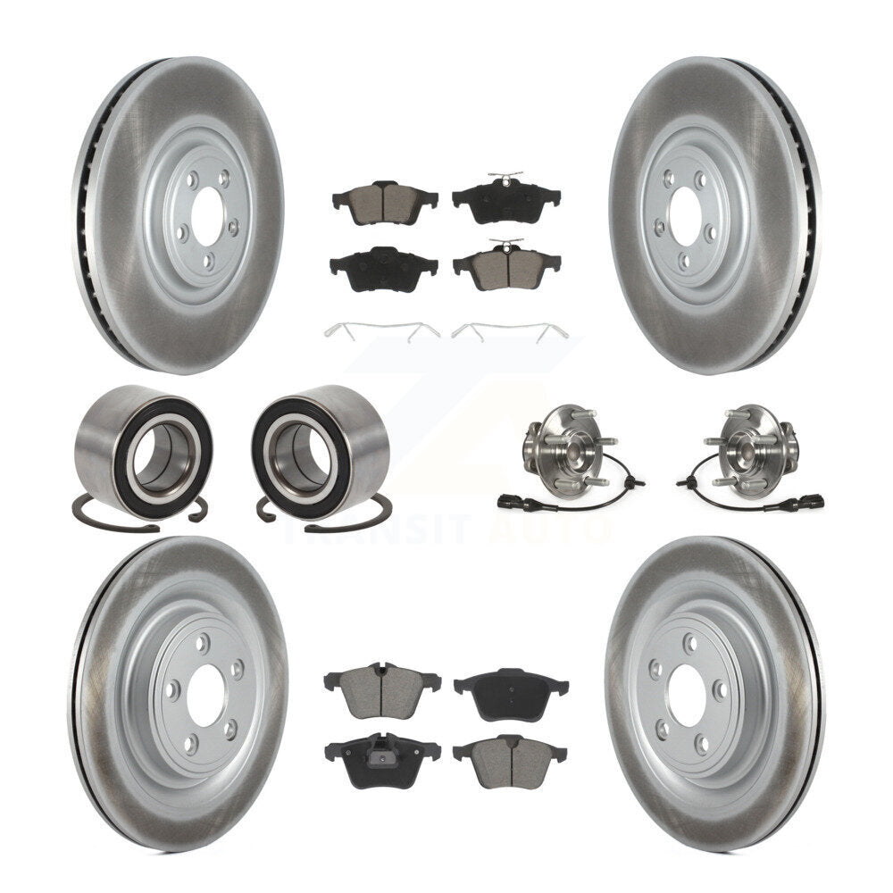 Kit de patins de rotor de frein à disque revêtu de roulement de moyeu avant et arrière (10 pièces) pour Jaguar X