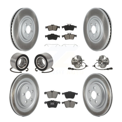 Kit de patins de rotor de frein à disque revêtu de roulement de moyeu avant et arrière (10 pièces) pour Jaguar X