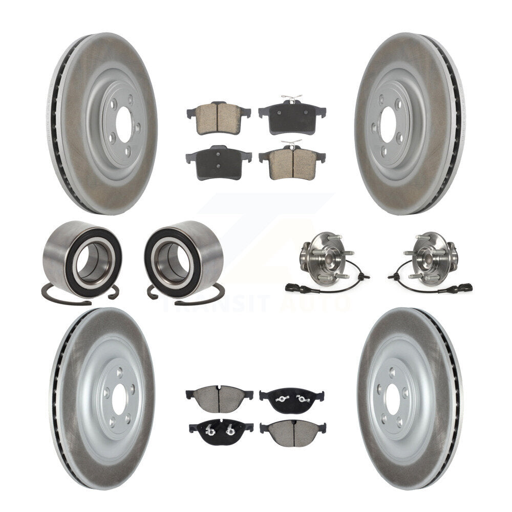 Kit de patins de rotor de frein à disque revêtu de roulement de moyeu avant et arrière (10 pièces) pour Jaguar X