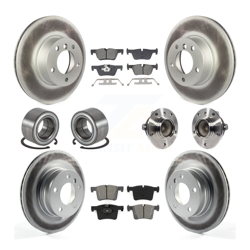 Kit de chaussures de plaquettes de Rotor de frein enduites de roulement de moyeu avant et arrière (10 pièces) pour BMW 320i 328