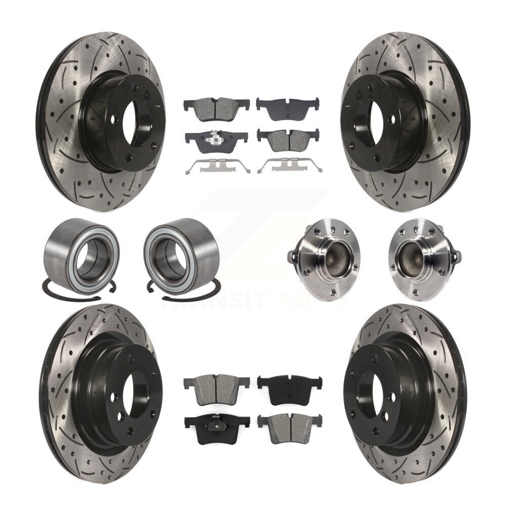 Kit de chaussures de plaquettes de Rotor de frein enduites de roulement de moyeu avant et arrière (10 pièces) pour BMW 320i 328
