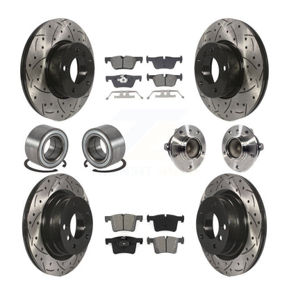 Kit de chaussures de plaquettes de Rotor de frein enduites de roulement de moyeu avant et arrière (10 pièces) pour BMW 320i 328