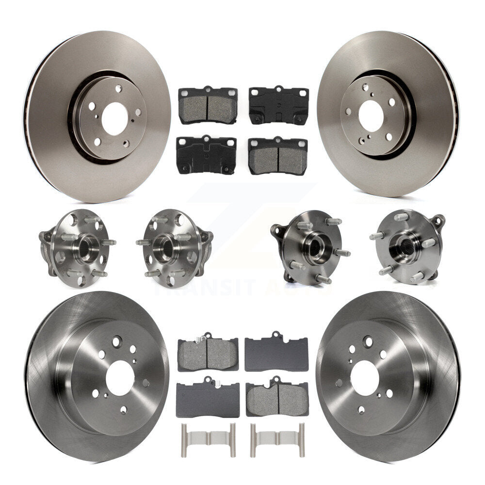 Kit de rotors et plaquettes de frein à disque, roulements de moyeu avant et arrière (10 pièces) pour Lexus IS350