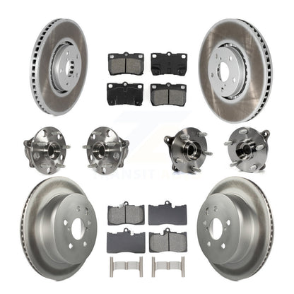 Kit de rotors et plaquettes de frein à disque revêtus de roulement de moyeu avant et arrière (10 pièces) pour Lexus IS35