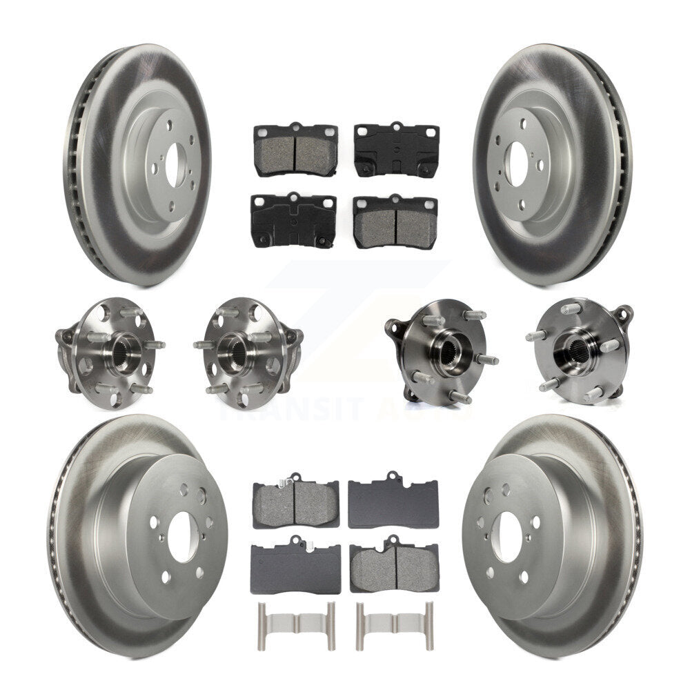 Kit de rotor et de plaquettes de frein revêtus de roulement de moyeu avant et arrière (10 pièces) pour Lexus GS350 IS35