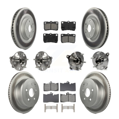 Kit de rotor et de plaquettes de frein revêtus de roulement de moyeu avant et arrière (10 pièces) pour Lexus GS350 IS35