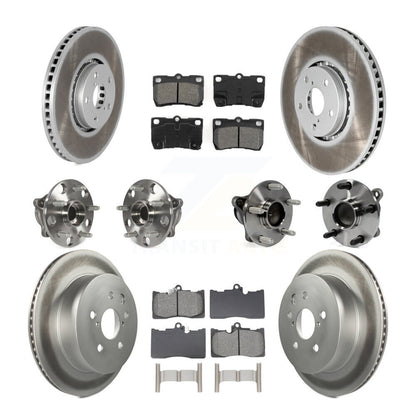 Kit de rotor et de plaquettes de frein revêtus de roulement de moyeu avant et arrière (10 pièces) pour Lexus IS350 GS35
