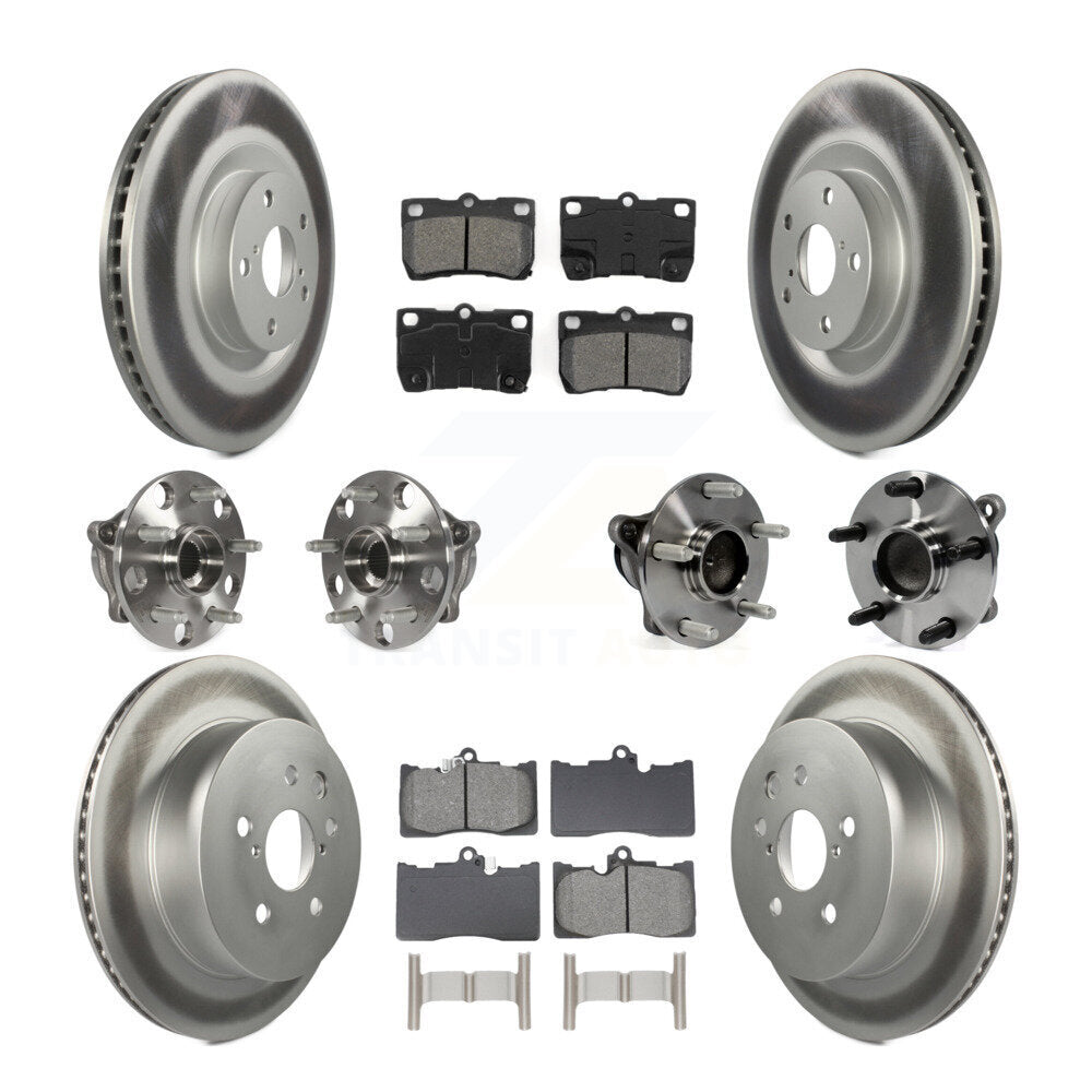 Kit de rotor et de plaquettes de frein revêtus de roulement de moyeu avant et arrière (10 pièces) pour Lexus IS350 GS35
