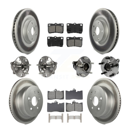 Kit de rotor et de plaquettes de frein revêtus de roulement de moyeu avant et arrière (10 pièces) pour Lexus IS350 GS35
