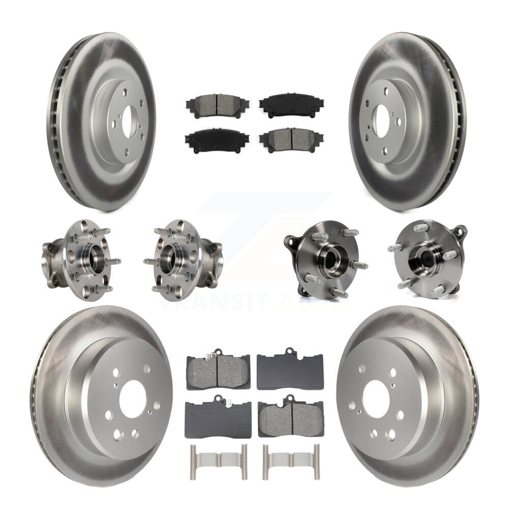 Kit de rotor et de plaquettes de frein revêtus de roulement de moyeu avant et arrière (10 pièces) pour Lexus IS300 IS35