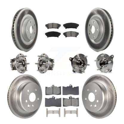 Kit de rotor et de plaquettes de frein revêtus de roulement de moyeu avant et arrière (10 pièces) pour Lexus IS300 IS35