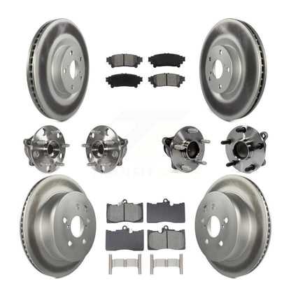 Kit de rotors et plaquettes de frein à disque revêtus de roulement de moyeu avant et arrière (10 pièces) pour Lexus IS35