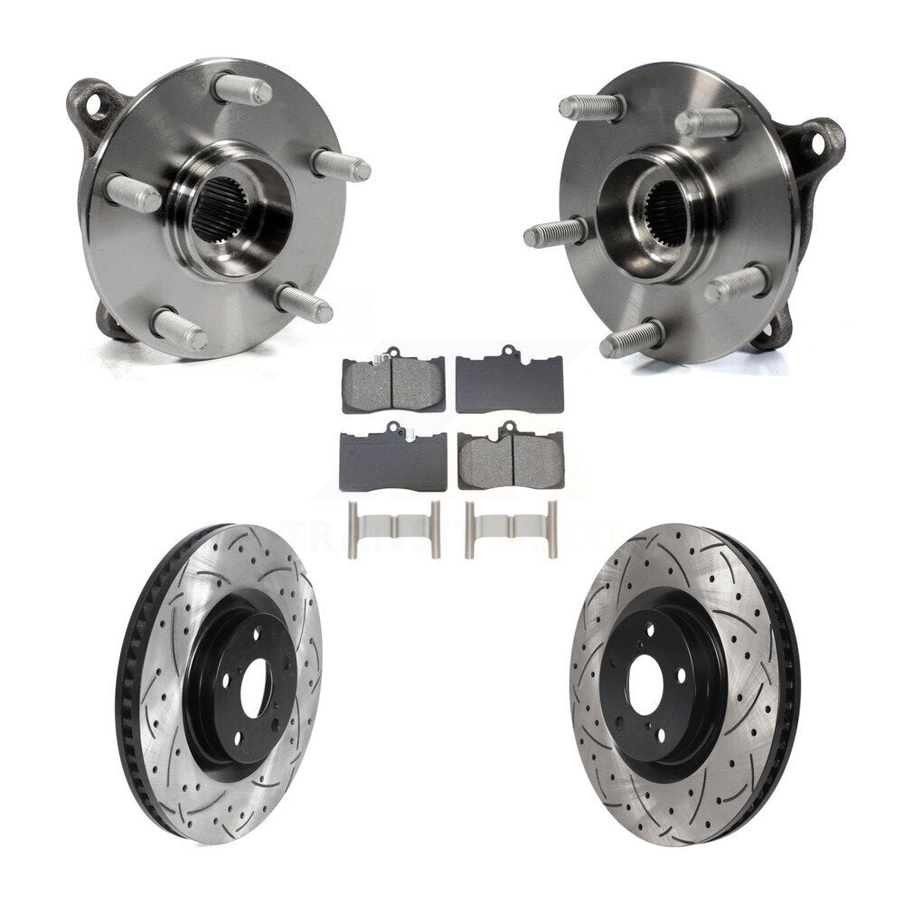 Kit de rotor et de plaquettes de frein à fente percée, roulement de moyeu avant (5 pièces) pour Lexus IS300 IS35