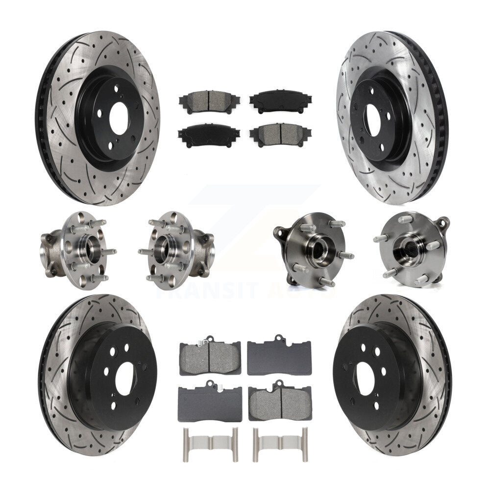Kit de rotor et de plaquettes de frein revêtus de roulement de moyeu avant et arrière (10 pièces) pour Lexus IS300 IS35