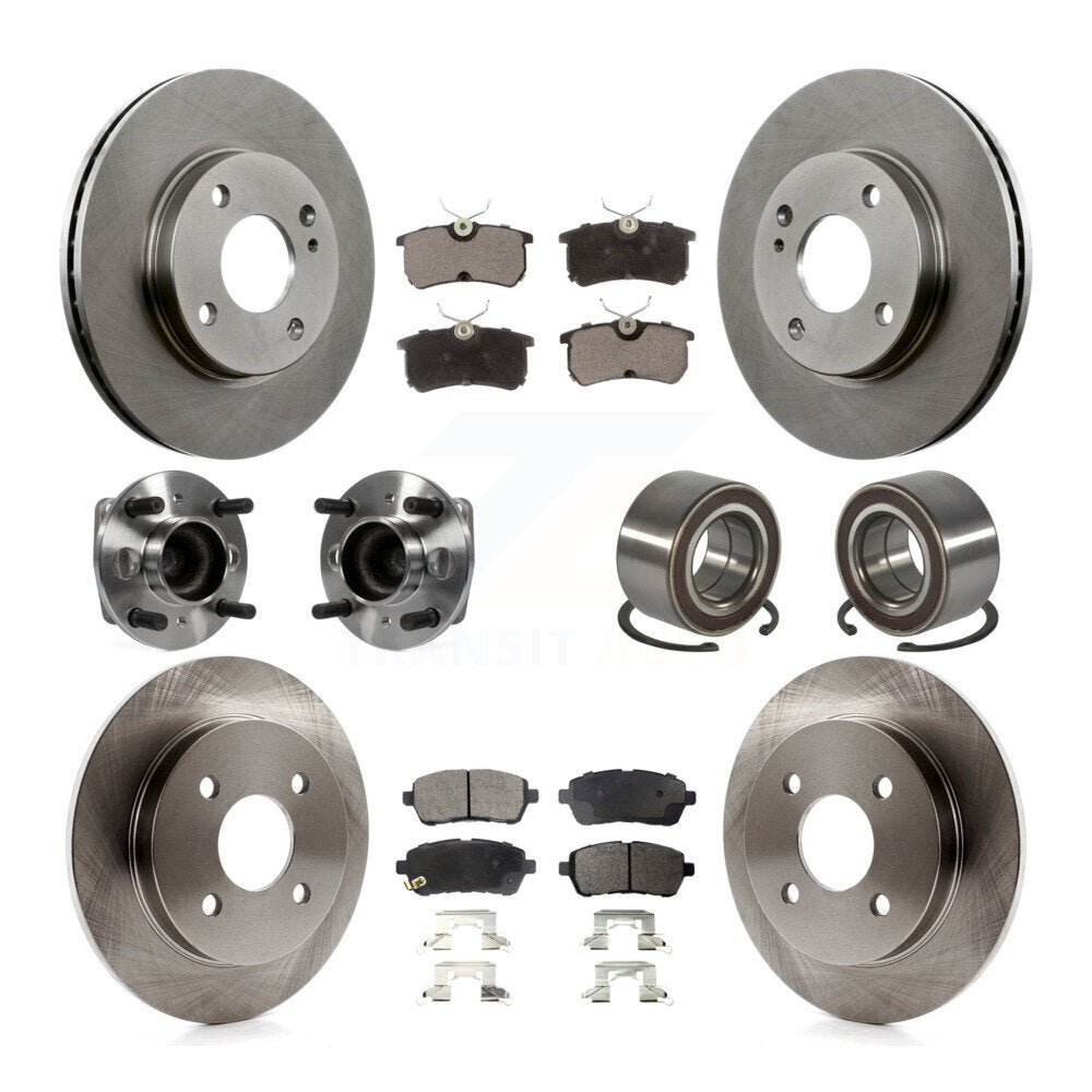 Kit de Rotor et de plaquettes de frein à disque, roulement de moyeu de roue avant et arrière (10 pièces) pour Ford Fiest