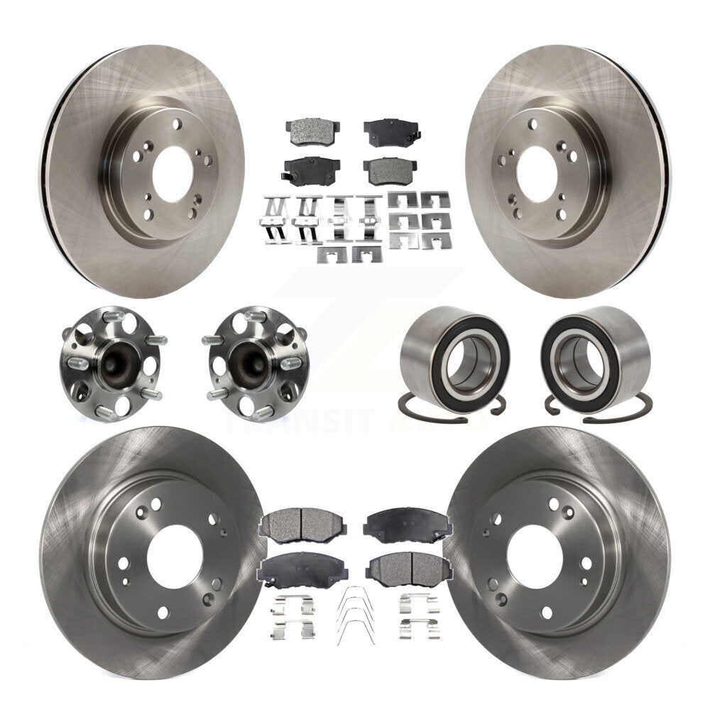 Kit de plaquettes de Rotor de frein à disque, roulement de moyeu avant et arrière (10 pièces) pour Honda Civic Acura IL