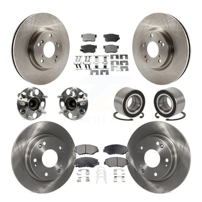 Kit de plaquettes de Rotor de frein à disque, roulement de moyeu avant et arrière (10 pièces) pour Honda Civic Acura IL