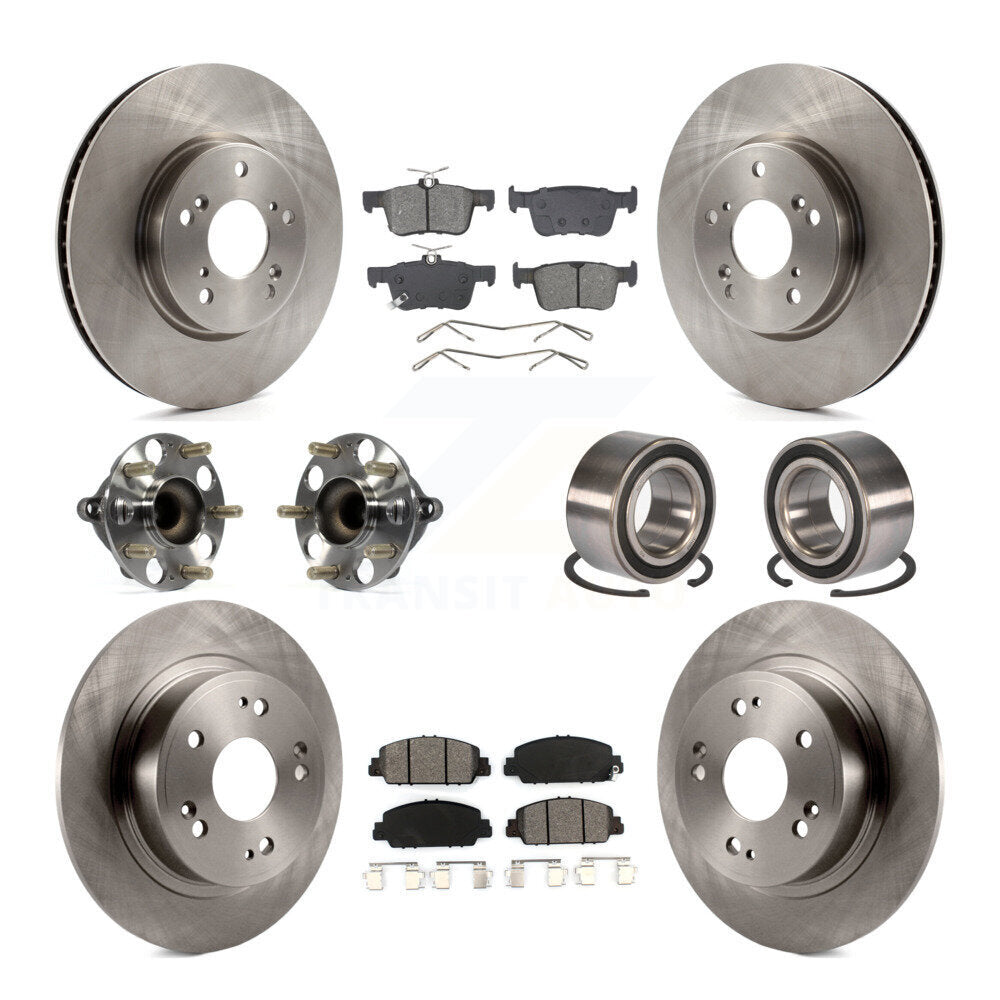 Kit de rotors et plaquettes de frein à disque, roulements de moyeu avant et arrière (10 pièces) pour Honda Accord