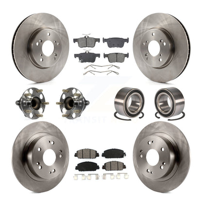 Kit de rotors et plaquettes de frein à disque, roulements de moyeu avant et arrière (10 pièces) pour Honda Accord