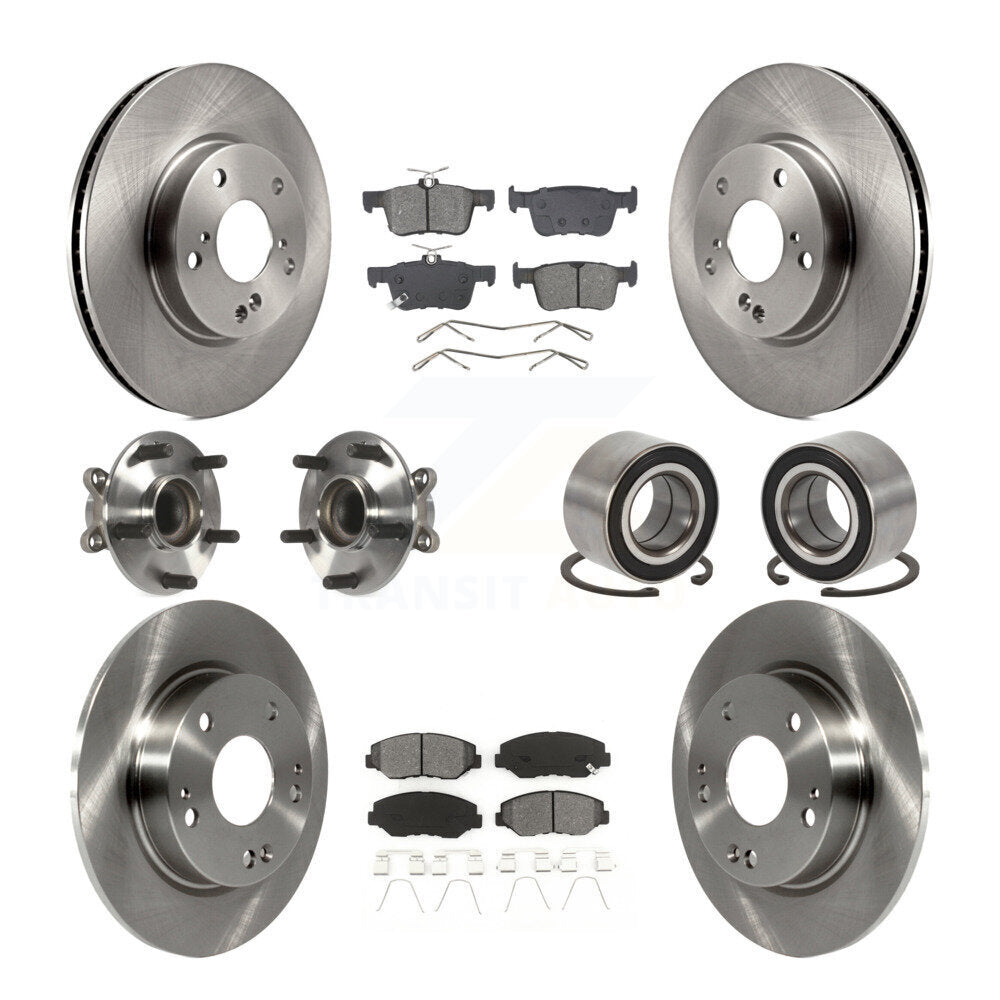 Kit de Rotor et de plaquettes de frein à disque, roulement de moyeu de roue avant et arrière (10 pièces) pour Honda Civi