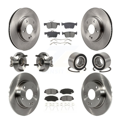 Kit de Rotor et de plaquettes de frein à disque, roulement de moyeu de roue avant et arrière (10 pièces) pour Honda Civi