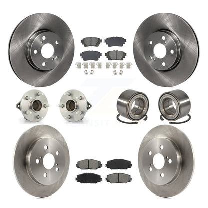 Kit de rotors et plaquettes de frein à disque, roulements de moyeu avant et arrière (10 pièces) pour Toyota Coroll