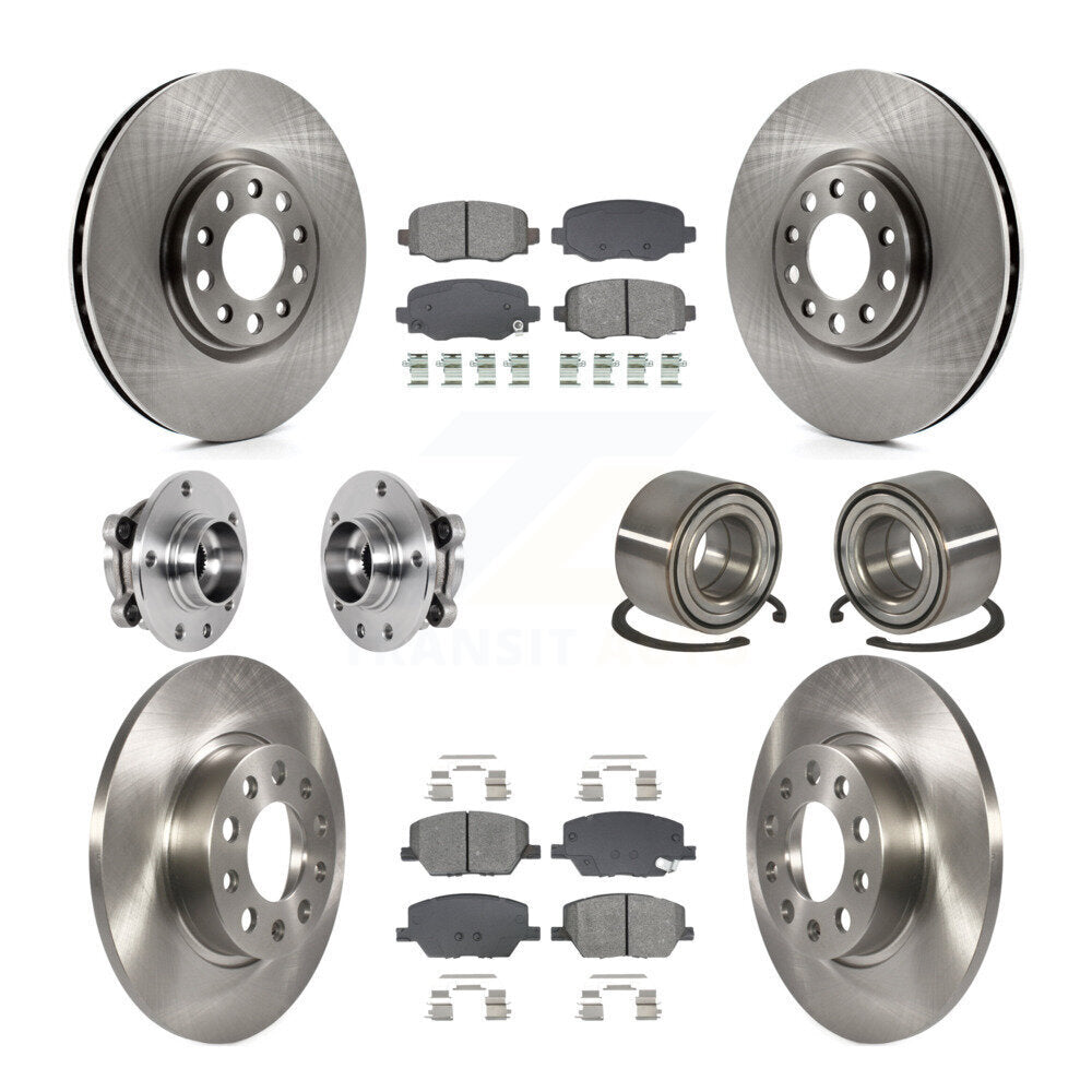 Kit de rotors et plaquettes de frein avec roulement de moyeu avant et arrière (10 pièces) pour Fiat 500X AW 2016 – 2018