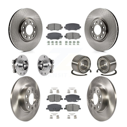 Kit de rotors et plaquettes de frein avec roulement de moyeu avant et arrière (10 pièces) pour Fiat 500X AW 2016 – 2018