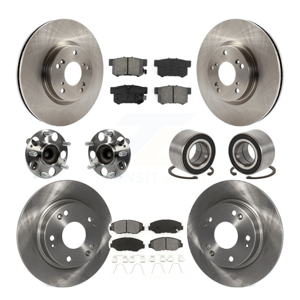 Kit de plaquettes de Rotor de frein à disque, roulement de moyeu avant et arrière (10 pièces) pour Honda Civic Acura IL
