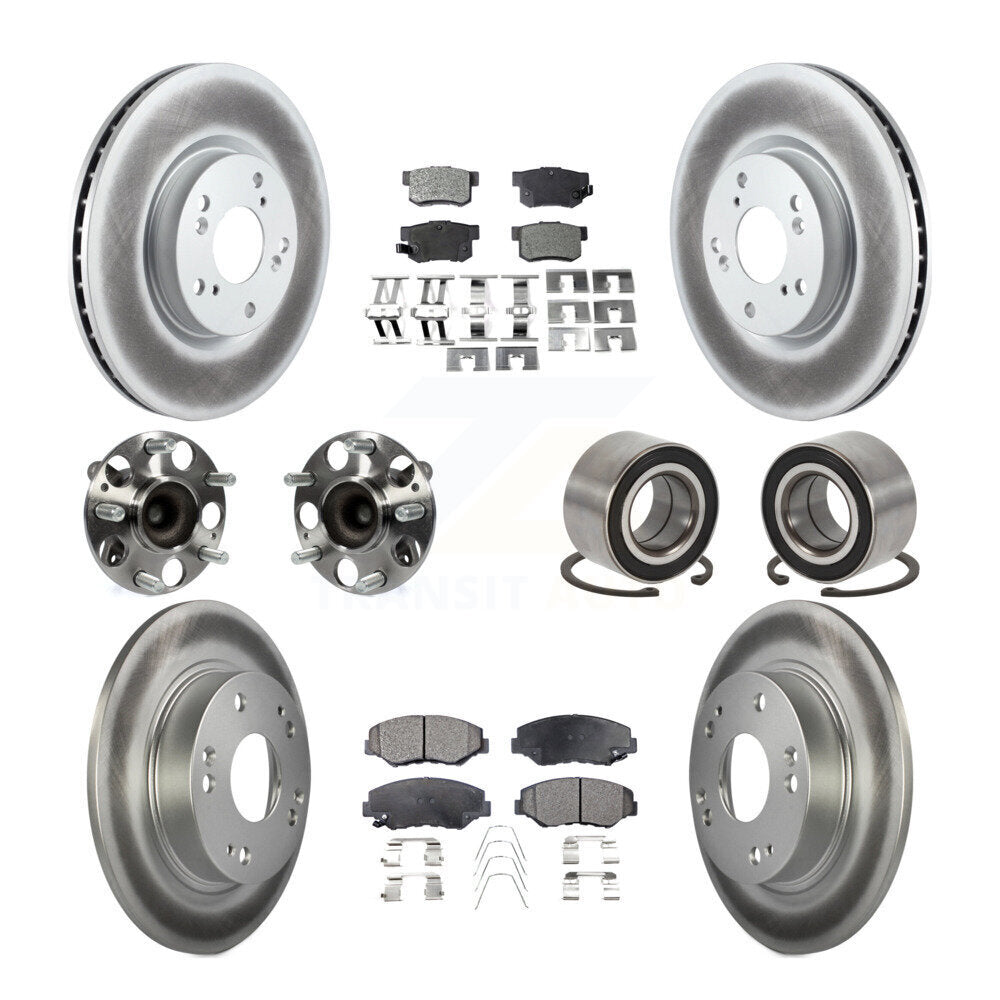 Kit de plaquettes de Rotor de frein, roulement de moyeu avant et arrière (10 pièces) pour Honda Civic Acura IL