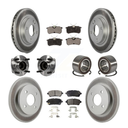 Kit de rotors et plaquettes de frein à disque revêtus de roulement de moyeu avant et arrière (10 pièces) pour Ford Fiest