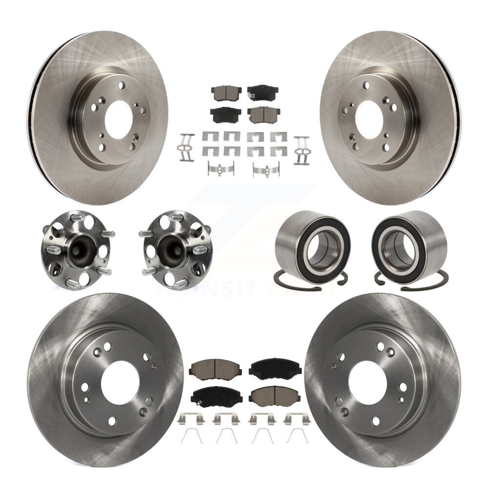 Kit de plaquettes de Rotor de frein à disque, roulement de moyeu avant et arrière (10 pièces) pour Honda Civic Acura IL