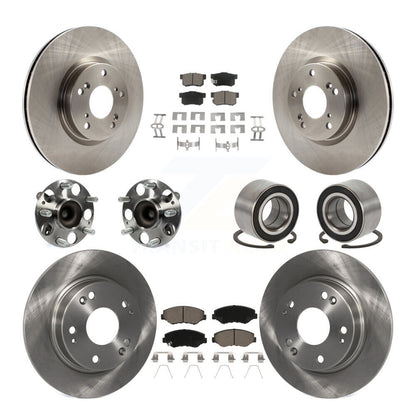 Kit de plaquettes de Rotor de frein à disque, roulement de moyeu avant et arrière (10 pièces) pour Honda Civic Acura IL