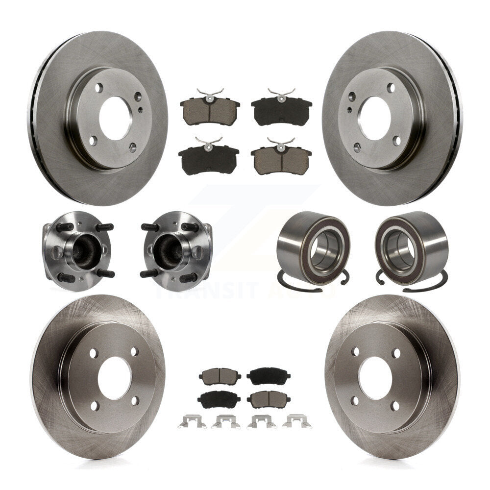 Kit de Rotor et de plaquettes de frein à disque, roulement de moyeu de roue avant et arrière (10 pièces) pour Ford Fiest