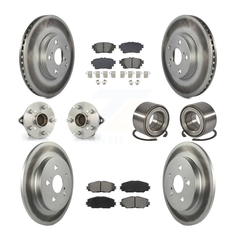 Kit de plaquettes de Rotor de frein à disque enduit de roulement de moyeu avant et arrière (10 pièces) pour Toyota Coroll