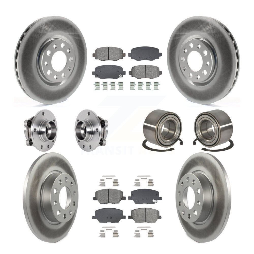 Kit de plaquettes de rotor de frein revêtues de roulement de moyeu avant et arrière (10 pièces) pour Fiat 500X AW 16-18