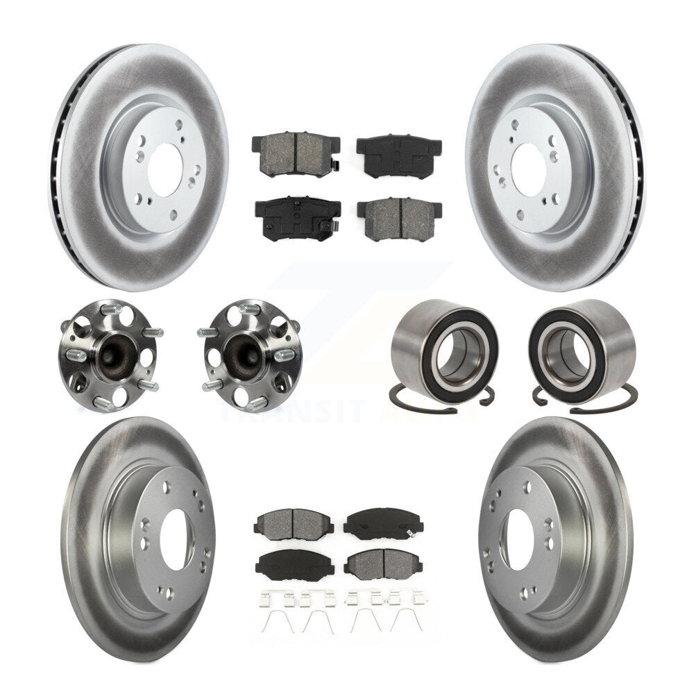 Kit de plaquettes de Rotor de frein, roulement de moyeu avant et arrière (10 pièces) pour Honda Civic Acura IL