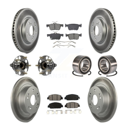 Kit de rotor et de plaquettes de frein à disque revêtus de roulement de moyeu avant et arrière (10 pièces) pour Honda Accor
