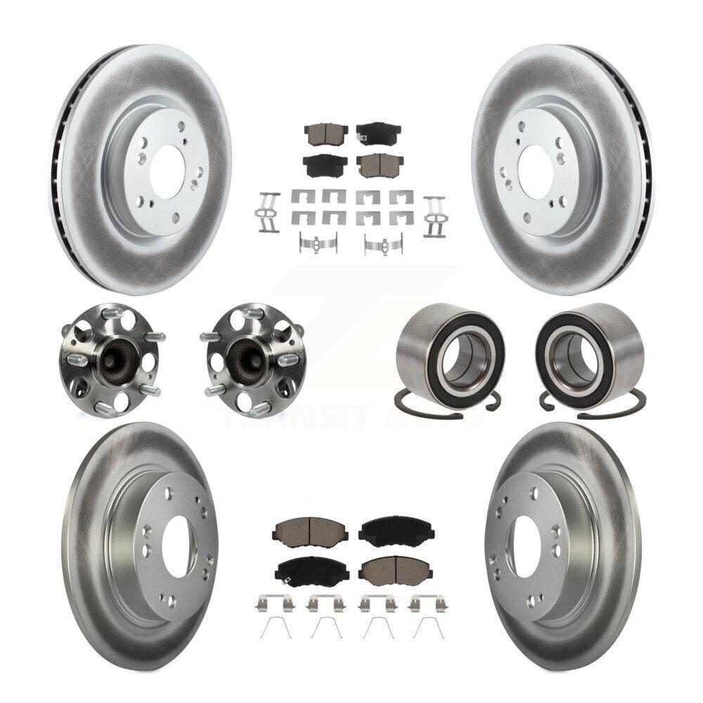 Kit de plaquettes de Rotor de frein, roulement de moyeu avant et arrière (10 pièces) pour Honda Civic Acura IL