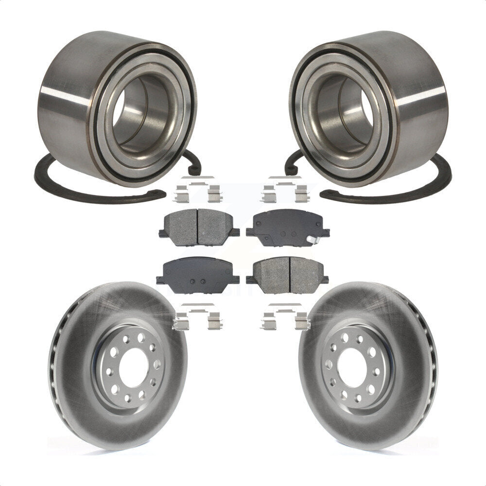 Kit de rotor et plaquettes de frein à disque revêtus de roulement de roue avant pour Fiat 500 2016 – 2018