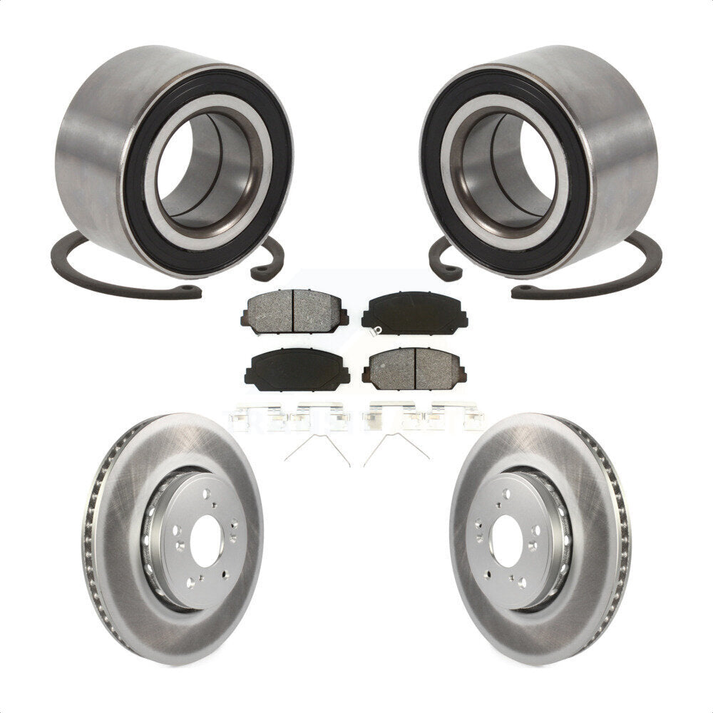 Kit de rotors et plaquettes de frein à disque enduits de roulement de roue avant pour Acura ILX 2016