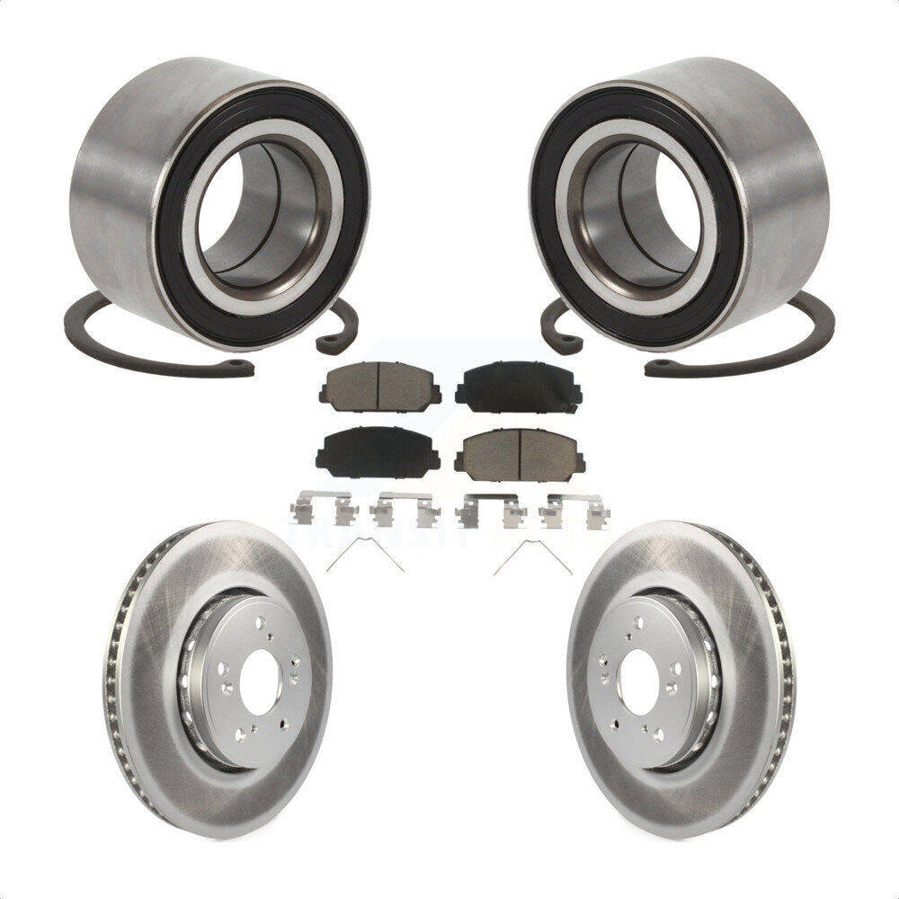 Kit de rotors et plaquettes de frein à disque enduits de roulement de roue avant pour Acura ILX 2016