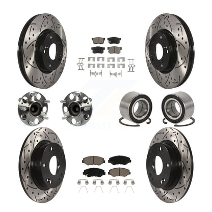 Kit de plaquettes de Rotor de frein, roulement de moyeu avant et arrière (10 pièces) pour Honda Civic Acura IL