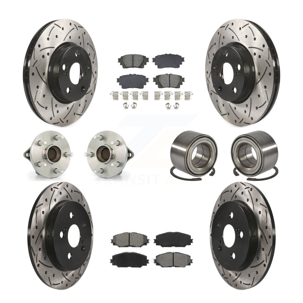 Kit de plaquettes de Rotor de frein à disque enduit de roulement de moyeu avant et arrière (10 pièces) pour Toyota Coroll